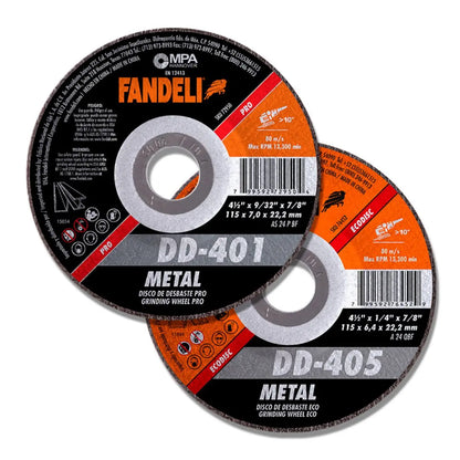 5 PZ D. DESBASTE METAL ECO 7" 5 pz FANDELI 180mm x 6.0mm x 22.2mm - Fandeli - detalle