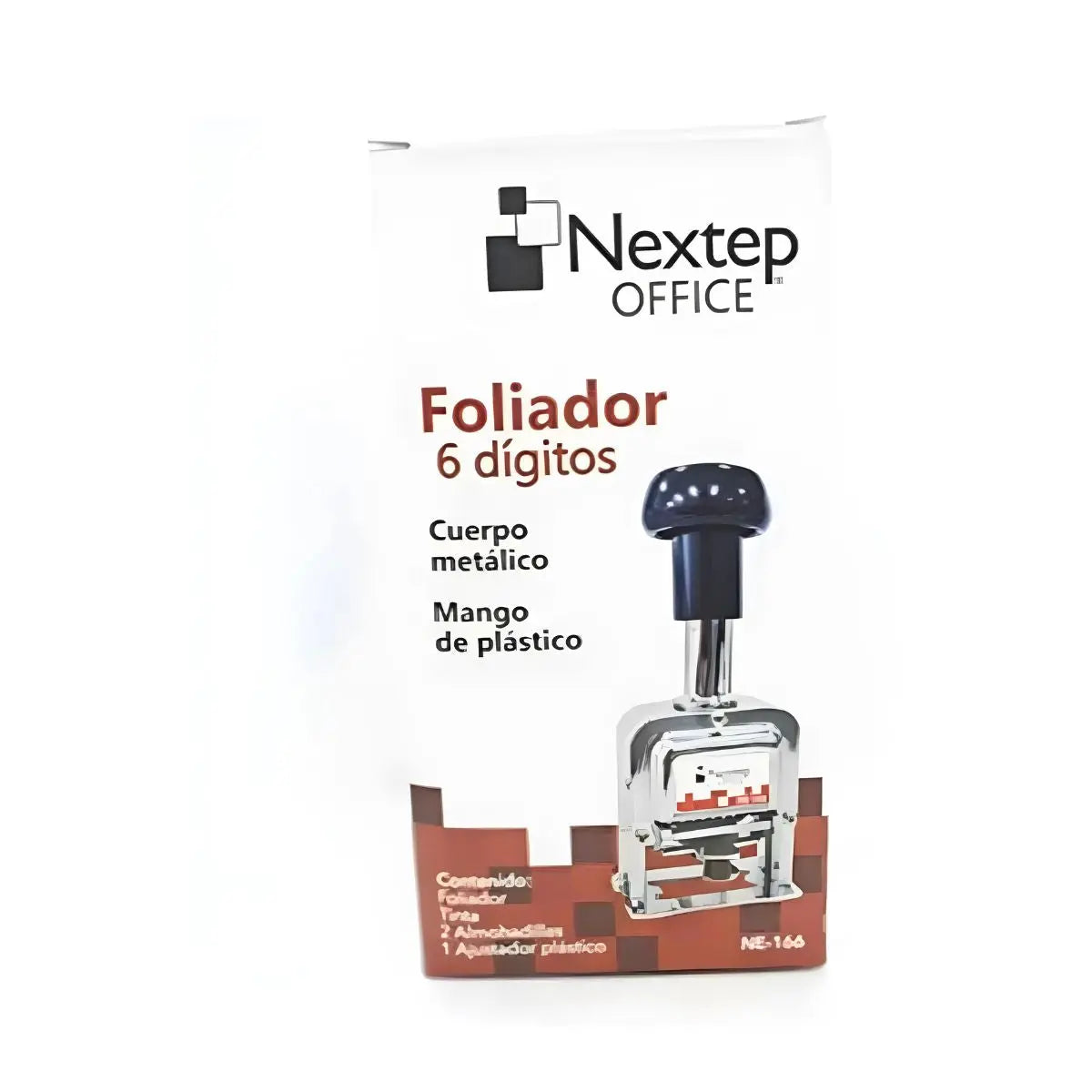 Foliador 6 Digitos Nextep Automatico Metal Tinta Negra - Nextep - vista trasera
