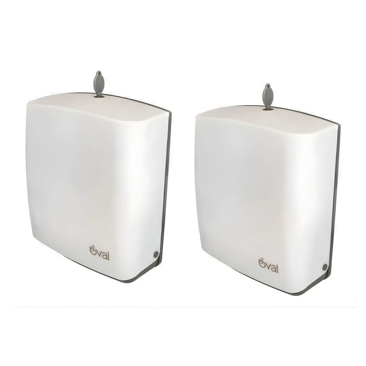 2 PZS Despachador De Toalla Interdoblada Oval® Dv047 Blanco - Oval - vista lateral