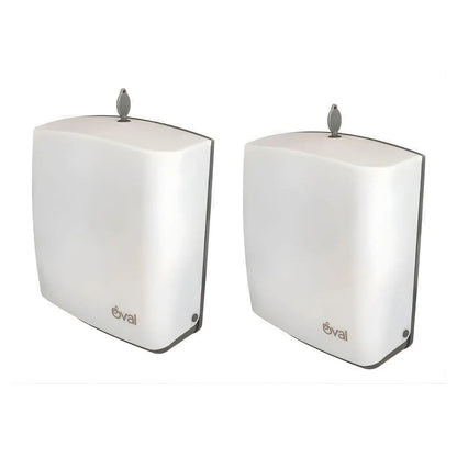 2 PZS Despachador De Toalla Interdoblada Oval® Dv047 Blanco - Oval - vista lateral
