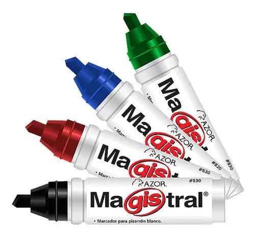 Marcadores Azor para Pizarrón Blanco 6mm Magistral Aluminio 4 Piezas - Azor - detalle