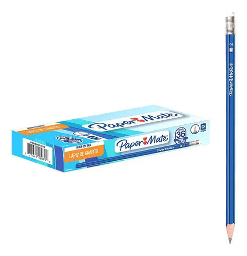 Lápices de Grafito Paper Mate #2 Azul Mirado Hexagonal 12 Piezas - Paper Mate - vista lateral