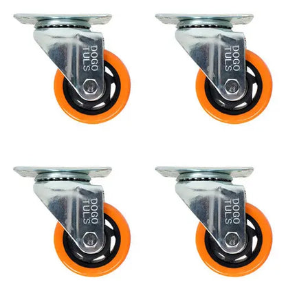 4 Pzs Rodaja Pvc Naranja Giratoria Dogotuls Placa 2´´ - Dogotuls - vista trasera
