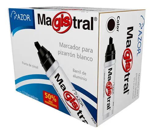 P/Pintarron P/C Magistral 830-12 Metal P/Chisel Black C/12 - Magistral