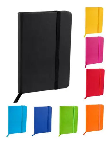 Mini Libreta Tipo Moleskine Curpiel Paquete 10 Pieza - Promopción - vista lateral