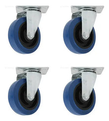4 Pzs Rueda Goma Elastica Giratoria Dogotuls Rodaja Azul 4´´ - Dogotuls - accesorios