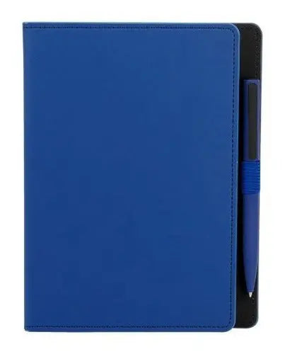 Libreta Hojas Rayadas Material Curpiel Bolígrafo Tinta Negra Azul - Promoopcion