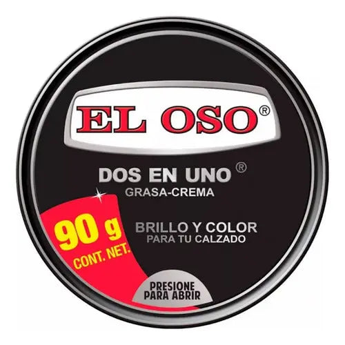 Grasa Crema Calzado El Oso Dos En Uno Color Negro 90g - El oso