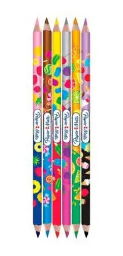 Lápices De Colores Doble Punta Paper Mate Candy Pop 6 Piezas y 12 Colores - paper mate - vista lateral