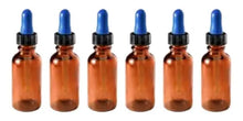 6 Frasco Botella Tapa Gotero Hermetico Vidrio 30 Ml Ambar Color Azul - Coveme