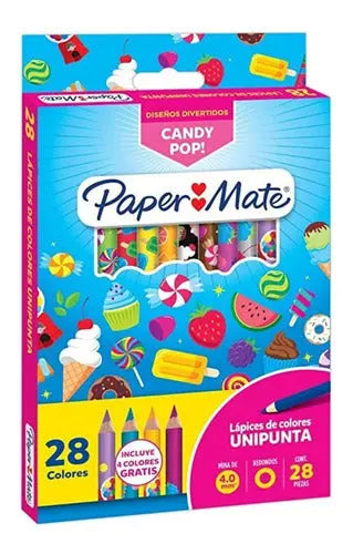 Lápices De Colores Paper Mate Unipunta Candy Pop 28 Piezas - Paper Mate