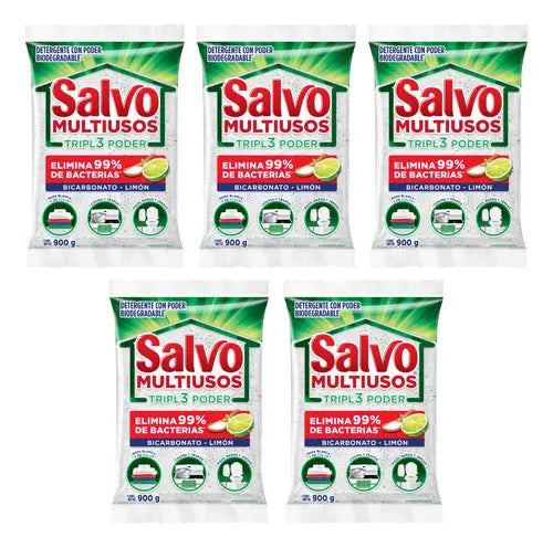 5 Pz Detergente Polvo Salvo Multiusos Facil Disolucion 900g - P&amp;G