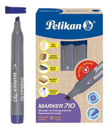 10 Marcadores Permanente 710 Pelikan Plumon Elegir Color Azul - Pelikan