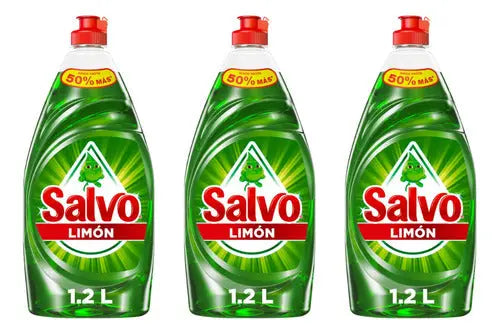 3 Pz Detergente Trastes Salvo Líquido Limón 1,200ml - P&amp;G - vista lateral