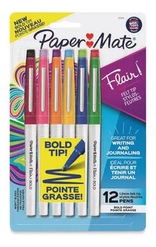 Marcadores Rotuladores Paper Mate Flair Punta Gruesa 12 Piezas - Paper Mate