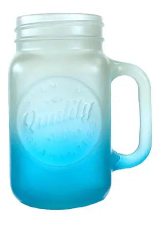 6 Tarro Vaso Frasco Mason Jars Bebida Cristal Vidrio Colores Azul - Mason Jars