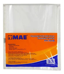 100 Protectores Hojas Tamaño Carta Mae Transparente - Mae