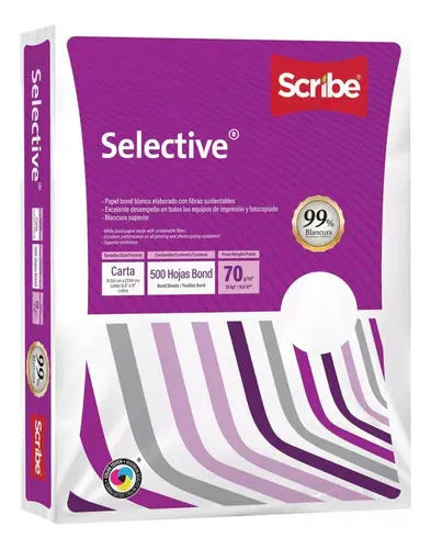 Papel Bond 500 Hojas Scribe Selective Blanco Carta - Scribe