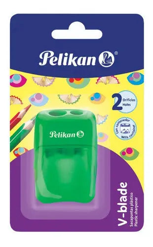 Sacapuntas Plástico Depósito 2 Orificio Pelikan 1 Pieza - Pelikan - empaque