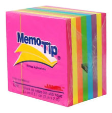 Notas Adhesivas Color Neon Memo Tip 400h 5.1x5.1cm Block - Janel - vista lateral