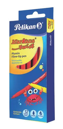 12 Plumones Redondos Pelikan Markana Twist Elegir Color Rojo - Pelikan - vista lateral