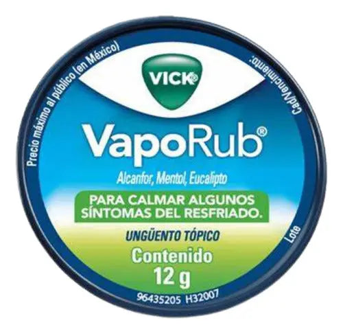 Vick Vaporub Ungüento Lata De 12gr Mentol Alcanfor Eucalipto - P&amp;G
