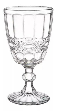 6 Copas Vino Tinto Blanco Vidrio Cortado Cristal Diamante - Vittori - accesorios