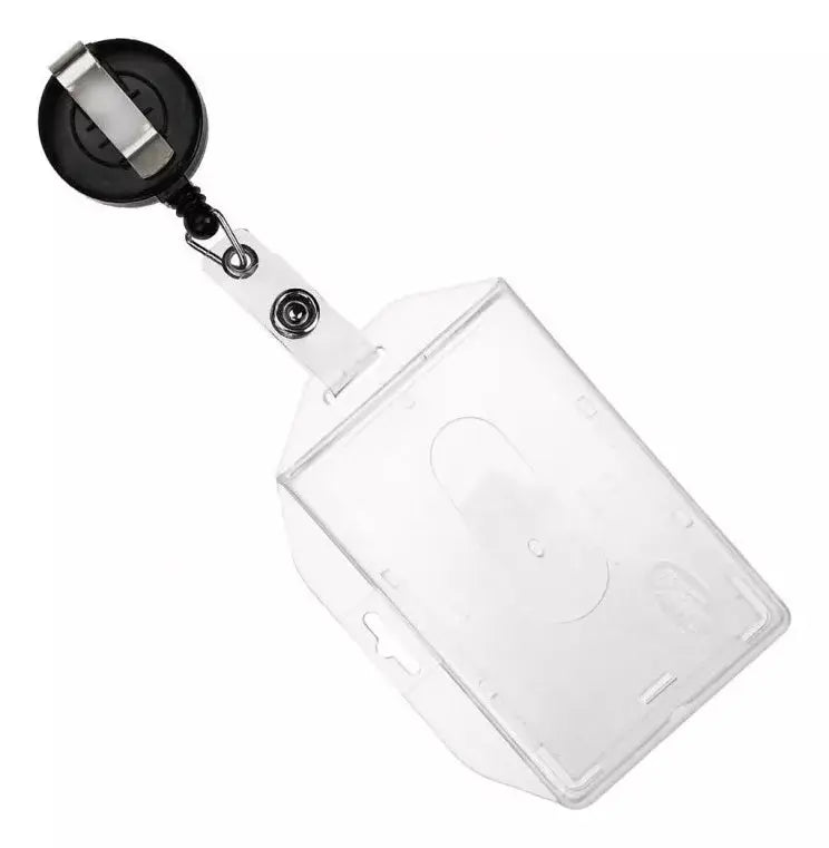 Porta Gafete Credencial Yoyo Sablon Plastico 6x9cm - Sablon - vista trasera