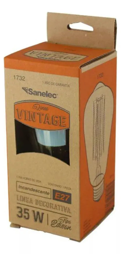 Foco Vintage Edison Sanelec Luz Calida Incandescente - Sanelec - detalle