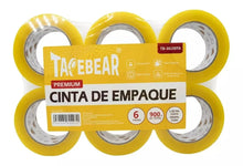 6pz Cinta Canela Amarilla Empaque Tapebear Rollo 48mm150m - TapeBear - empaque