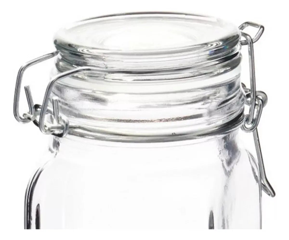 Set 6 Frascos Vidrio Hermetico Almacena Tapa Clip 260 ml - Vittori