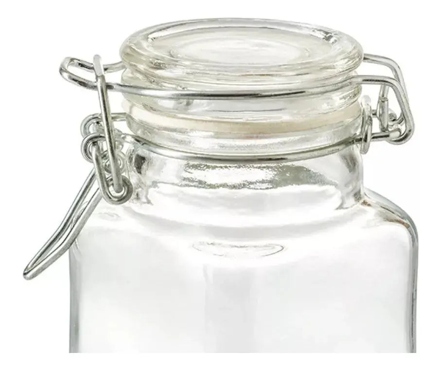 Set 6 Frascos Vidrio Almacena Cocina 100 Ml Tapa Hermetica - Vittori