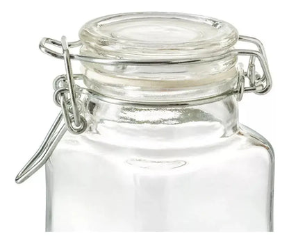 Set 6 Frascos Vidrio Almacena Cocina 100 Ml Tapa Hermetica - Vittori