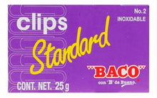 10 Cajas 100 Piezas C/u Clips Estandar Baco No.2 Inoxidable - BACO - empaque