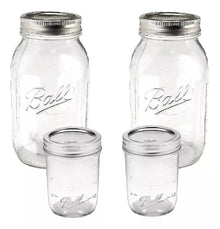 4 Mason Jars Ball Vidrio 2 Boca Regular 2 Ancha 473ml 943ml - Mason Jars - detalle