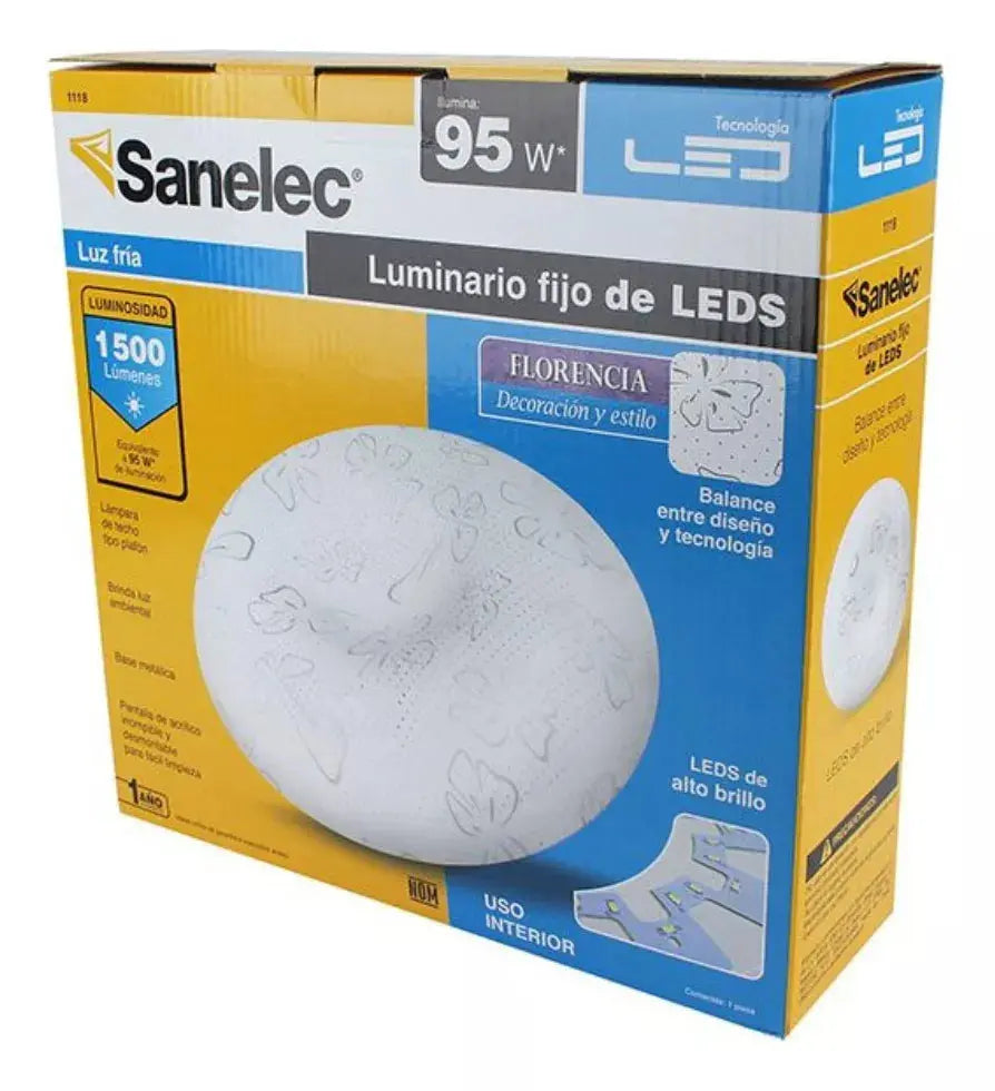 Luminario Led Sanelec Plafon Florencia 15w Luz Fria - Sanelec - detalle