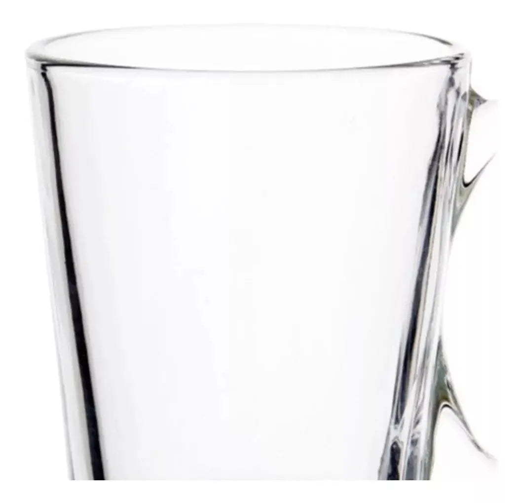 Set 6 Tazas Café Té Conica Lisa Vidrio Mayoreo 240ml - Vittori - empaque