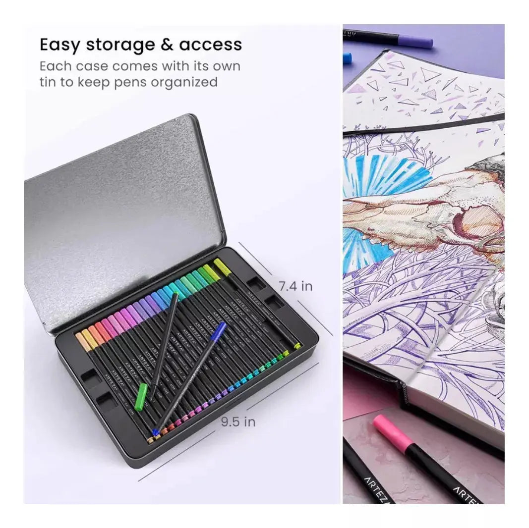 72 Boligrafos Fineliner Inkonic 0.4 Mm Colores Arteza - Coveme