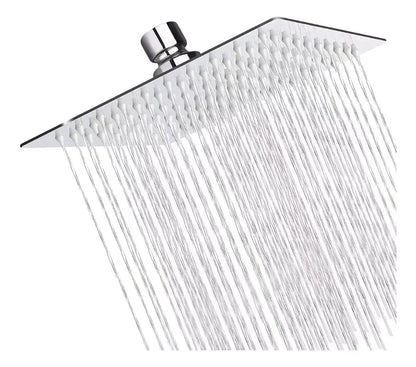 Regadera Cuadrada Estilo Lluvia Cromada Acero Inoxidable - HIDROFLUD