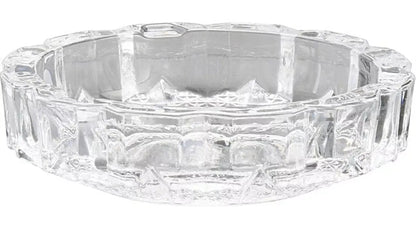 Cenicero Vidrio Redondo Cristal Cortado Labrado Grande - Vittori