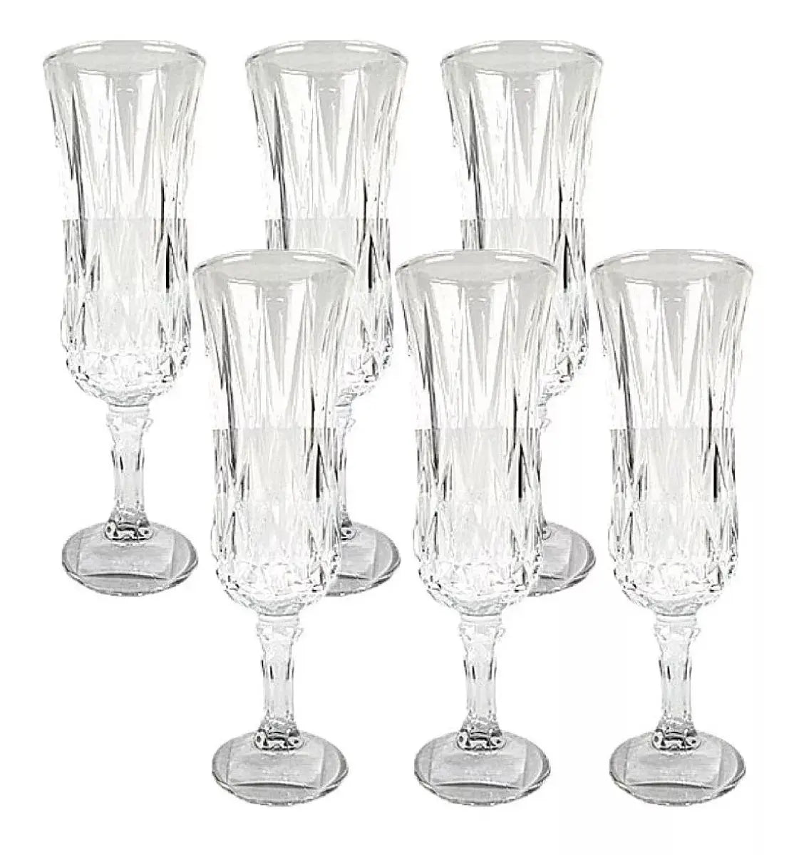 6 Copas Flauta Vino Tinto Vidrio Cristal Labrado Verzy - Vittori - contenido