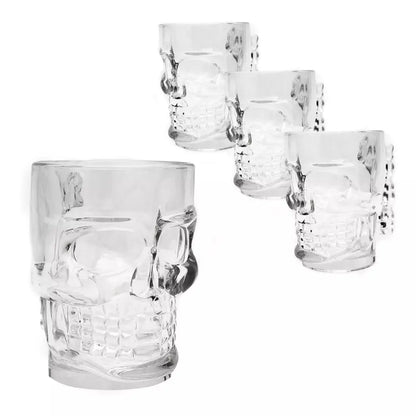 Pack Vaso Tarro Calavera Craneo Skull Vidrio 4 Pz De 540ml - Vittori - vista trasera