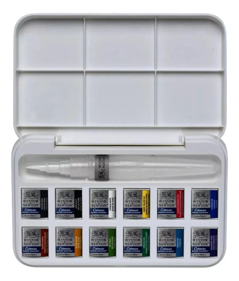 Juego de Acuarelas Cotman Brush Pen Winsor & Newton 12 Pastillas - Winsor and Newton - detalle