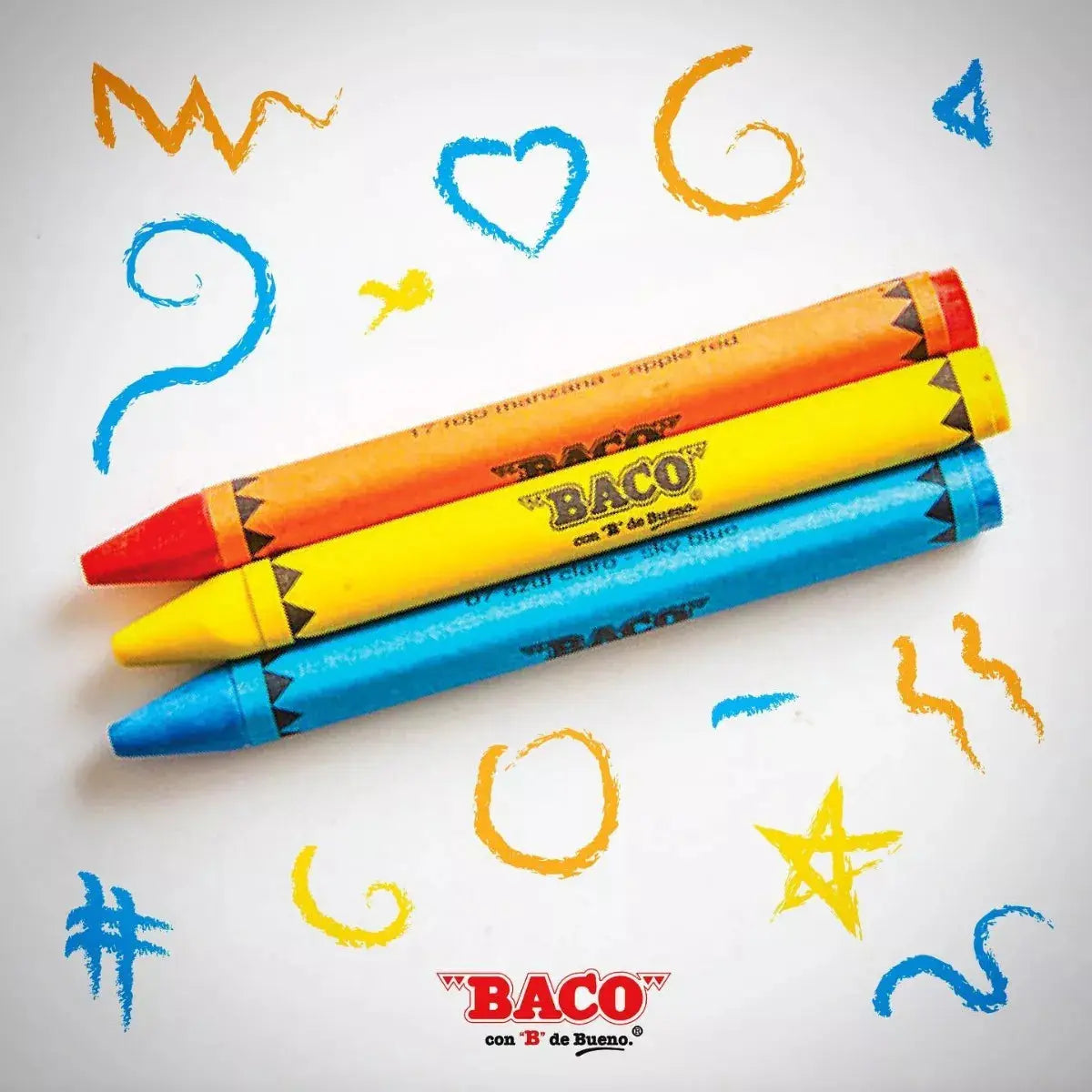 24 Crayones Jumbo Triangular Baco Escolares Dibujo Colorear - BACO - detalle