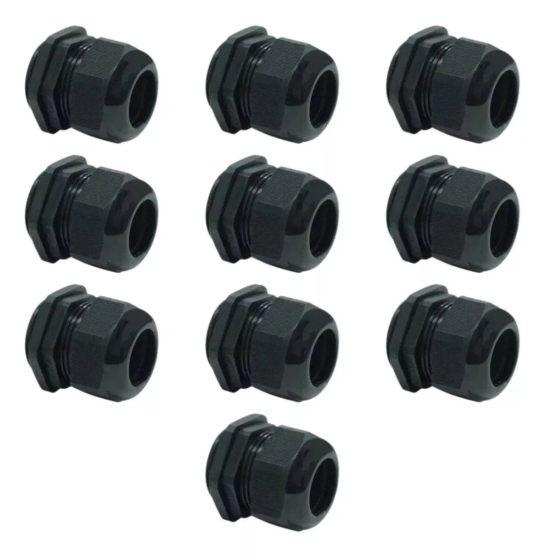 Pack 10 Conectores Glandula Nylon Argos 1/2 Pulgada Negro - Argos - vista lateral