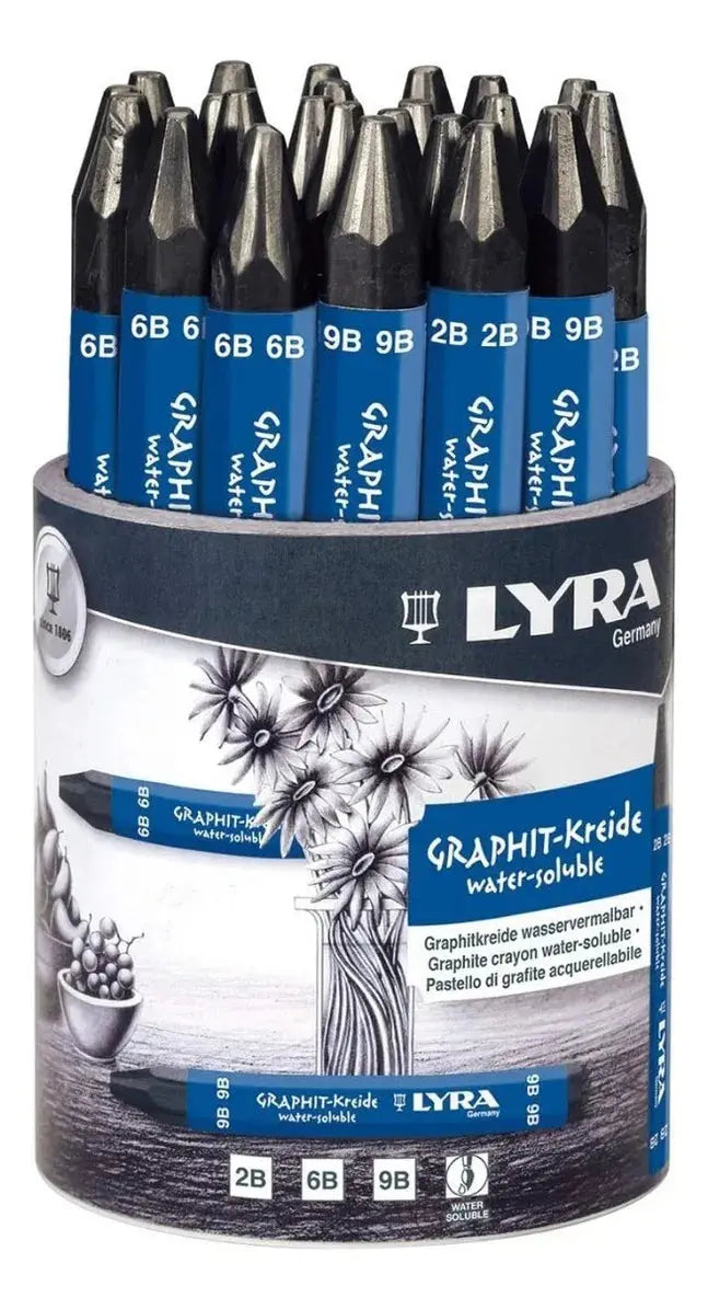 Set 24 Crayónes Lyra Grafito Soluble Agua Dibujo 2b 6b Y 9b - lyra - empaque