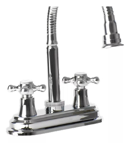 Llave Lavabo Cuello Flexible Hidroflud Mezcladora Cromo - HIDROFLUD - vista lateral