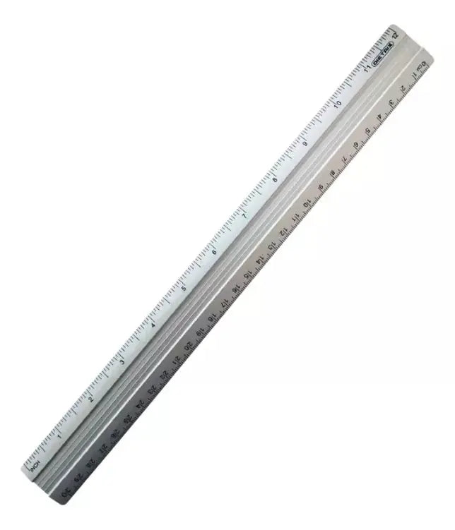 5 Reglas 30cm Aluminio Dietrix Escolar Oficina - Dietrix - vista lateral