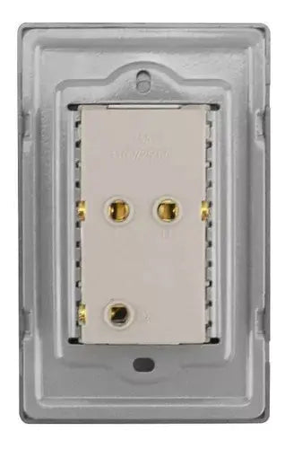 Placa Acero Inox. Sanelec Doble Contacto Duplex Cordoba 4633 - Sanelec - vista lateral