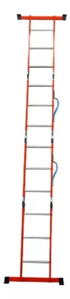 Escalera Acero Multiposiciones Peldaños Naranja 12 Escalones - Politec - detalle